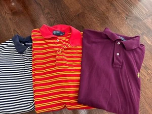 Lot of 3 Ralph Lauren Polo Golf Striped Polo Shirts Size Xl - Picture 1 of 13