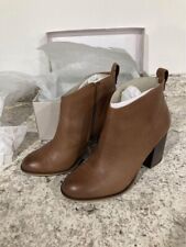 Brown Genuine Leather Booties Size 9 1/2 New with Box Never Worn