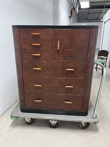 1936 ART DECO Norman Bel Geddes Metal Dresser for Simons. EXTREMELY RARE Cover