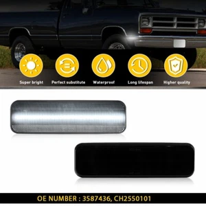 2X Front/Rear LED Side Marker Light White For 1981-93 Dodge D150 D250 D350 Truck - Bild 1 von 15