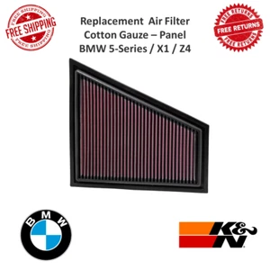 K&N Replacement High-Flow Air Filter Cotton Gauze Panel For BMW 5-Series, X1, Z4 - Picture 1 of 12
