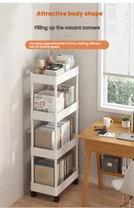 3/4 layer bookshelf storage rack mobile bedroom study small cart storage rack UK - Picture 1 of 20