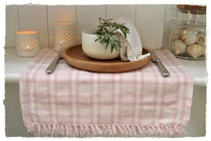 Tischläufer MIA rosa 40x140cm mit Fransen Artefina Design Dänemark - Bild 1 von 1