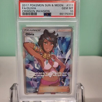 PSA 10 Olivia 111/111 Full Art  Pokemon 2017 Sun & Moon Crimson Invasion GM - Image 1 of 2