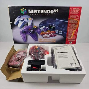 Nuevo Nintendo 64 N64 Atomic Purple Set Paquete Consola de Videojuegos NUS-001 - Imagen 1 de 13