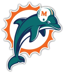 Miami Dolphins Mascot NFL Sport Car Bumper Sticker Decal "SIZES'' - Picture 1 of 1
