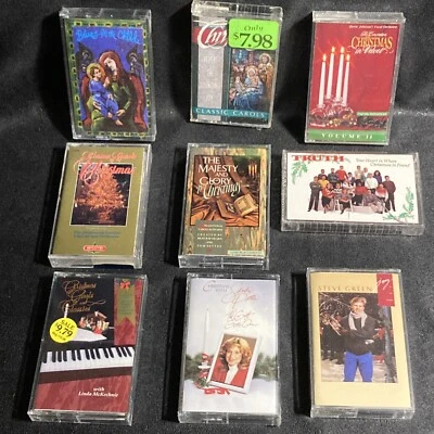 Lot (9) NEW Christmas Cassettes incl Steve Green Sandi Patti Fettke Gary Griffin Foto 1 de 4