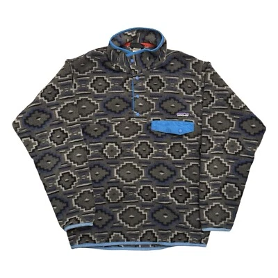 Patagonia Synchilla Snap T Fleece Pullover Tribal Aztec Men's Small Grey Blue - Image 1 of 3