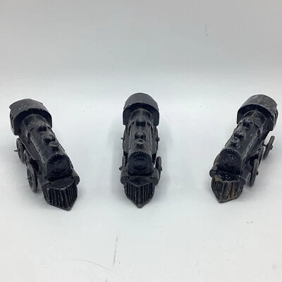 (Lote de 3) Juguetes de piso locomotora de vapor de acero prensado ferrocarril Barclay de 1930 Foto 1 de 4