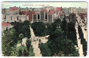 1912 CENTRAL PARK LOS ANGELES CALIFORNIA ANTIQUE POSTCARD - Picture 1 of 2
