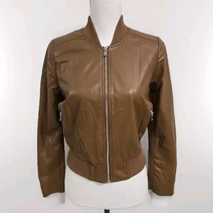 Chicos Kunstleder Bomberjacke Full-Zip Henna Braun Damen Gr. 00/XS Neu ohne Etikett - Bild 1 von 10