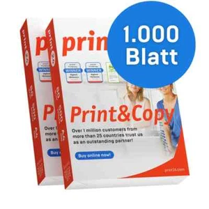 Print24 Printer Paper Copier Paper 1000 Sheets 2 X 500 A4 80G Premium White Test - Photo 1/2