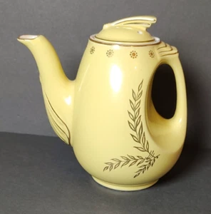 Vintage Hall Sundial Teapot Coffee Pot 6 Cup Yellow & Gold With Lid - Picture 1 of 10