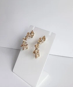 Pendientes de aro de cristal dorado, enchapados en oro de 18k - Imagen 1 de 2