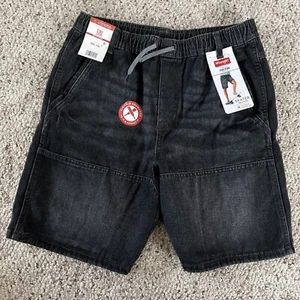 Wrangler Boys Black Acid Washed Skater Denim Shorts Sizes XXL (18) NEW Drawcord - Picture 1 of 7
