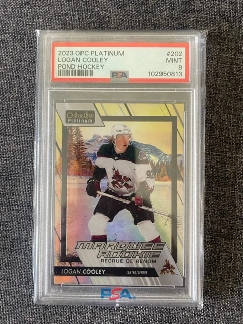 2023-24 OPC Platinum Pond Hockey Marquee Rookie Ssp #202 - Logan Cooley - PSA 9 - Image 1 of 2