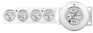 41 42 46 47 48 Chevy Car Dash Panel Inserts w/Auto Meter Old Tyme White Gauges - Bild 1 von 5