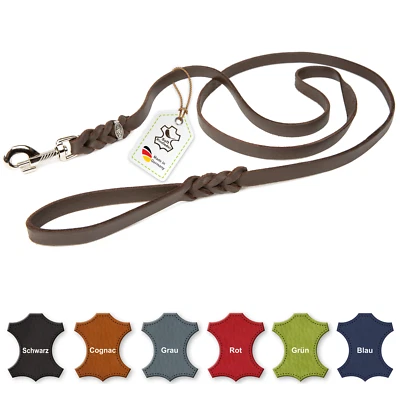 CopcoPet Hundeleine Fettlederleine Lederleine Fährtenleine Karabiner verchromt - Bild 1 von 4