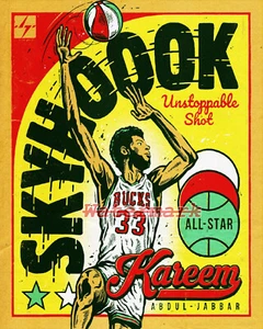 NBA Milwaukee Bucks Kareem Abdul Jabbar Skyhook Art Print REPRINT 8 X 10 Photo - Picture 1 of 1