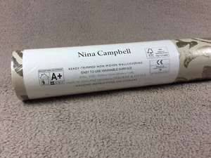 Papel pintado Nina Campbell NCW4201-01 - Belem - Chocolate/Dorado - 1 rollo sellado - Imagen 1 de 8