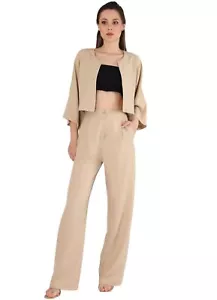 Restposten Ausverkauf Palazzohose Damen Hose in Leinenoptik – Weites Bein - Bild 1 von 23