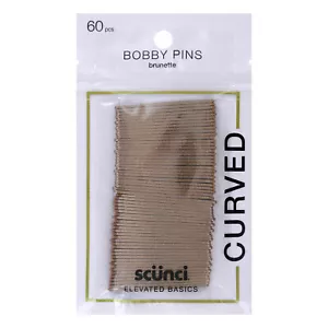 Scunci Curved Bobby Pins, Brunette, 60-Pack - Picture 1 of 2