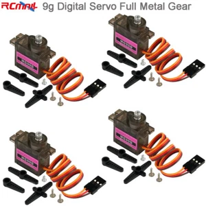 4pcs MG90D 9g Digital Micro RC Servomotore Ingranaggio Completo in Metallo per Robot Smart Car - Foto 1 di 4