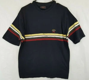 Vtg Paul & Shark Yachting T Shirt Navy Italy Made Cotton tee Retro Striped - Picture 1 of 10