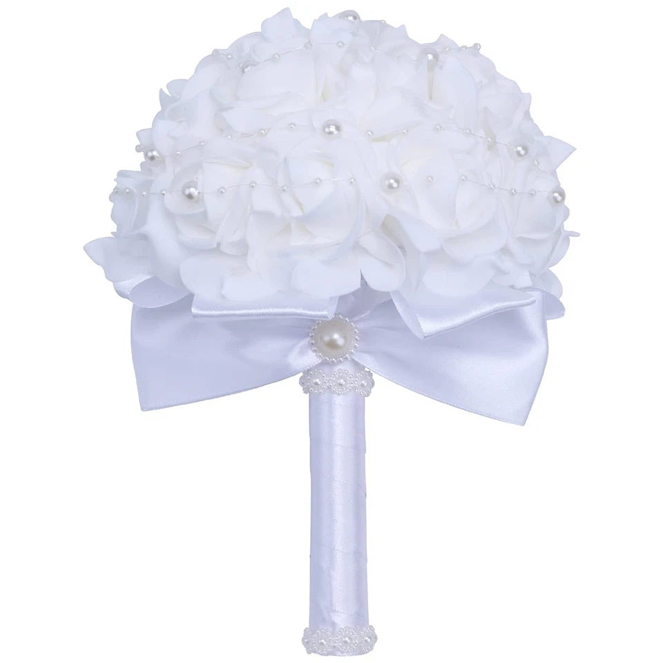 Свадебные букеты для невест или подружек невесты жемчужное украшение розы свадебные B... - Изображение 1 из 4