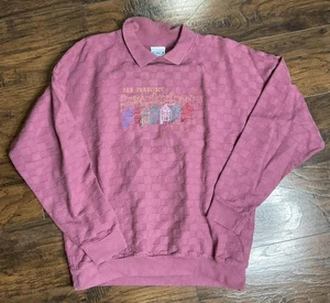 Sudadera De Colección Eddie Bauer Bordada San Francisco Adulto Grande Color Malva  - Imagen 1 de 3