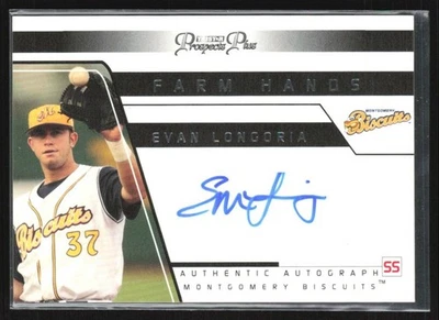 Evan Longoria 2006 Tristar Prospects Plus Farm Hands Auto A #FH 29 Tampa Bay - Image 1 of 2