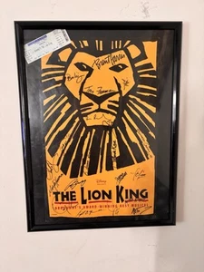 Póster firmado del Rey León Broadway Cast Musical 2010 Filadelfia enmarcado 18x25 - Imagen 1 de 4