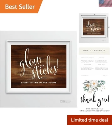 Versátil letrero de evento con estampado de madera rústica de 8,5x11 para bodas y celebraciones Foto 1 de 4