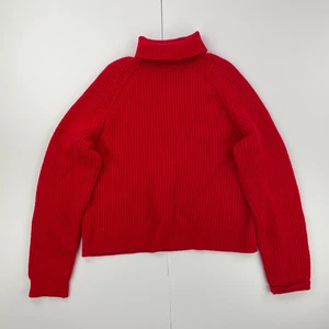 JIGSAW Jumper Large Red Womens Roll Neck Knit 100% Wool Sweater - Picture 1 of 17