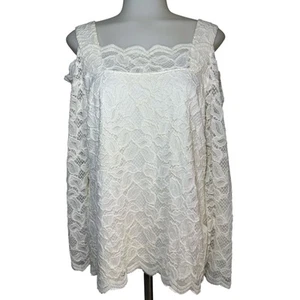 Chicos Spitzentop Bluse Schulterfrei Elfenbein Damengröße 2 US 12 Medium - Bild 1 von 7