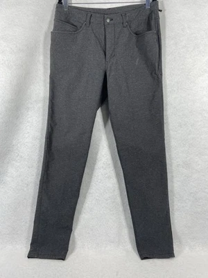Pantalones Lululemon ABC para hombre 33x34 jaspeados negros tecnológicos de lona ajustados calce cónico Foto 1 de 4