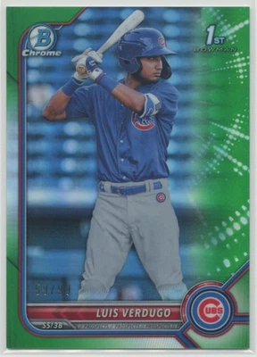 Luis Verdugo 2022 Bowman Chrome Prospects 1st Green Refractor /99 #BCP-147 - Image 1 of 2