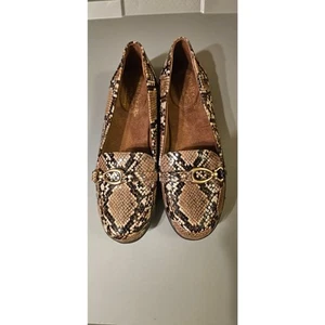 Kim Rogers Snakeskin Loafers Size 7 NWOT Slip-On Comfort Flats Stylish Neutral - Picture 1 of 7