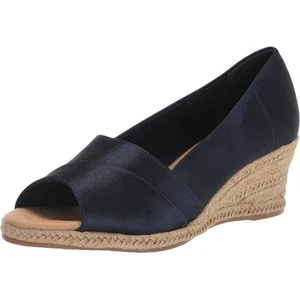 Sandalias de cuña alpargata de jaspe Easy Street para mujer talla 8WW azul marino seda tailandesa - Imagen 1 de 6