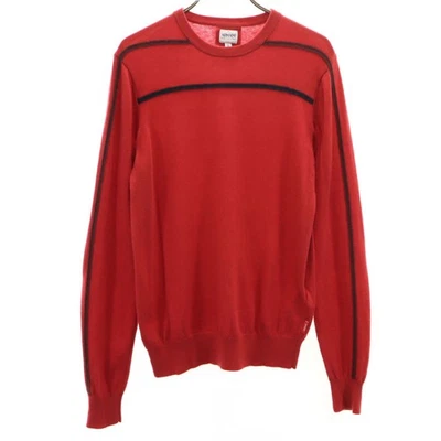 ARMANI COLLEZIONI Cashmere Blend Long sleeve sweater 46 Red knit Men's - Image 1 of 4