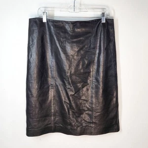 Gonna a tubino Talbots in pelle lunghezza ginocchio taglia 10 invernale aderente slim sexy alt - Foto 1 di 5