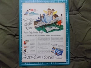 1946 PRINT AD CHASE & SANBORN COFFEE SECRET BLEND KIDS MORNINGS - Picture 1 of 1
