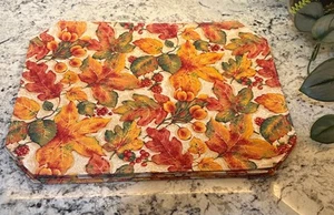 Set of 4 Tapestry Kitchen Placemats 13" x 18" FALL Colorful Leaves Berries - Picture 1 of 6