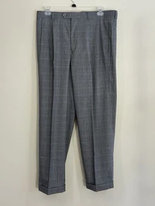 Ben Hogan Anzughose Herren 34 Plissee Bündchen grau/blau/schwarz Glen Plaid klassisch - Bild 1 von 10
