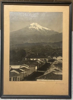 HUGE BREHME Pico de Orizaba MEXICO Volcano Mountain SIGNED Gelatin Silver PHOTO - image 1 of 4