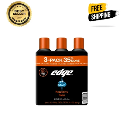 Gel de afeitar Edge Sensitive Skin para hombres 9,5 oz paquete de 3 Foto 1 de 4