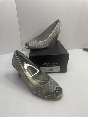 Adrianna Papell Jamie Mujer Boda Cóctel Madre De Novia Malla Plateada 8.5 Foto 1 de 4