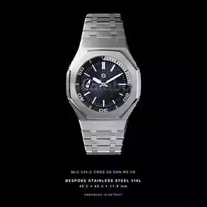 MLC Bespoke Navy/Silver Custom Casio G-Shock GA2100 Mod Watch Casioak Gift Man - Picture 1 of 10