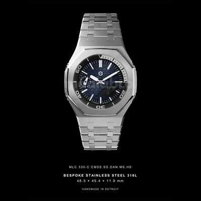 MLC Bespoke Navy/Silver Custom Casio G-Shock GA2100 Mod Watch Casioak Gift Man - Image 1 of 4