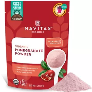 Organic Pomegranate Powder 8Oz Bag - Freeze-Dried Gluten-Free 45 Servings - Picture 1 of 7